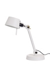 Small Bolt Desk lamp with one arm only, and a base. Pure white.. Tonone. 