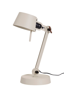 Small Bolt Desk lamp with one arm only, and a base.White ecru.. Tonone. 
