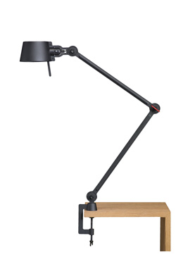 Desk lamp with two arms, in black metal Bolt Desk . Tonone. 