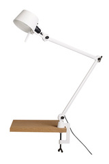 Desk lamp with two arms, in pure white metal Bolt Desk. Tonone. 