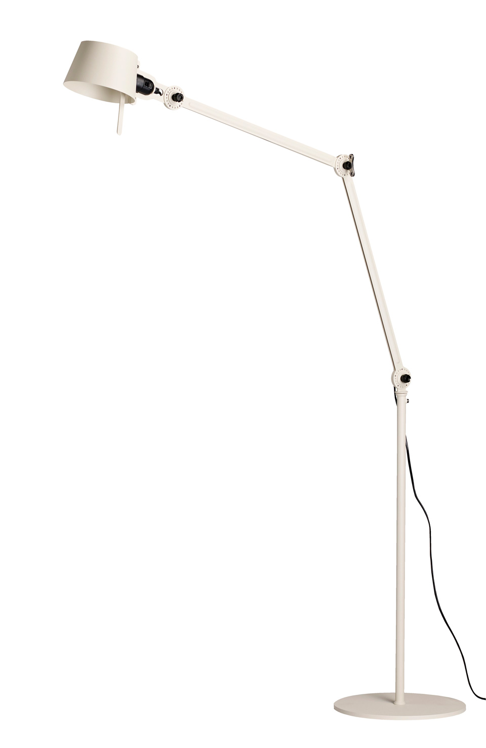 Large articulated floorlamp in lighting white steel. Tonone. 