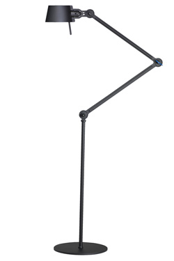 Large black hinged floorlamp in steel. Tonone. 