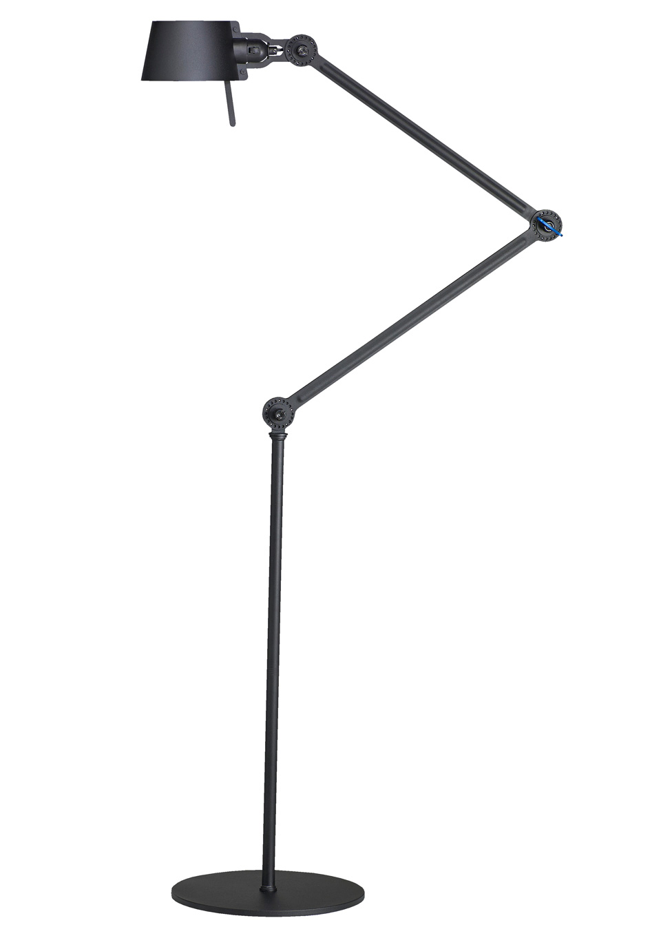 Large Black Hinged Floorlamp In Steel Tonone Industrial Design