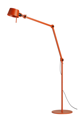 Large orange floorlamp workshop style in steel. Tonone. 