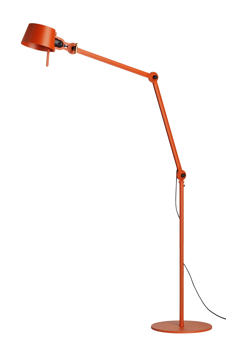 Large orange floorlamp workshop style in steel. Tonone. 
