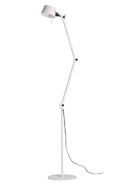 Large pure white industrial design floorlamp . Tonone. 