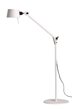 Pure white floor lamp design grained steel Bolt. Tonone. 