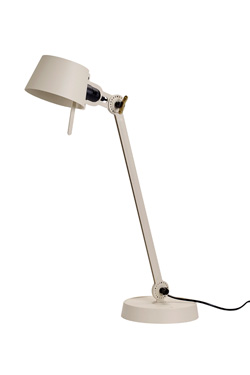 Lampe de bureau blanche style industriel Bolt Desk sur une pince étau, TONONE, Luminaires design industriel