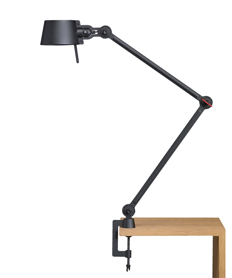 Lampe de bureau sur pince étau, en métal noir Bolt Desk