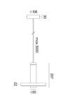 Beads black minimalist pendant model 108. Tonone. 