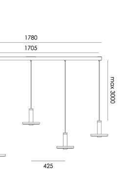 Beads pendant light 5 lights in-line. Tonone. 