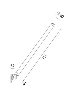 Mr Tubes contemporary black LED wall lamp with external driver. Tonone. 