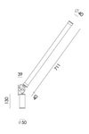 Mr Tubes contemporary black LED wall lamp with external driver. Tonone. 