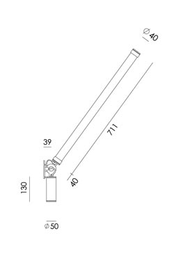 Mr Tubes applique minimaliste tube LED blanche. Tonone. 