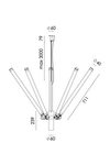 Mr Tubes white pendant 5 LED lights tubes. Tonone. 