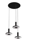 Beads pendant light black round 3 lights. Tonone. 