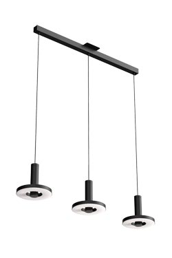 Beads pendant 3 lights in black aluminum. Tonone. 