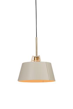 Bella contemporary ecru metal pendant light. Tonone. 