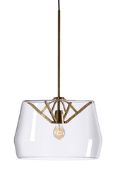 Large Atlas suspension with clear glass shade. Tonone. 