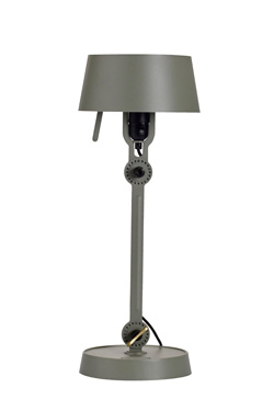 Petite lampe de table orientable sur rotules vert kaki. Tonone. 