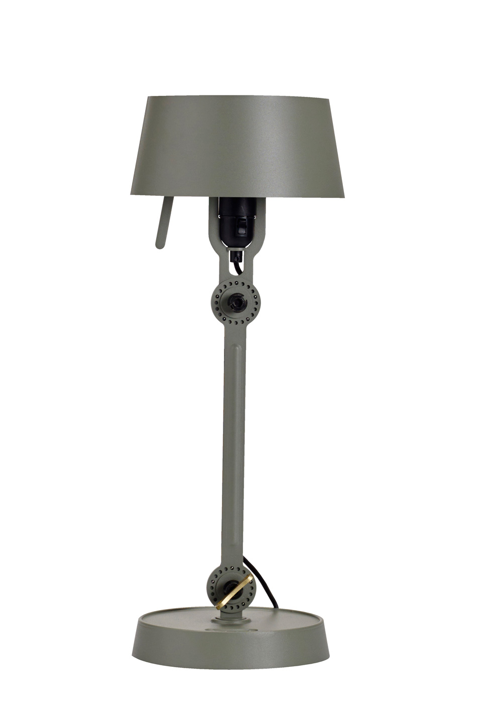 Petite lampe de table orientable sur rotules vert kaki. Tonone. 