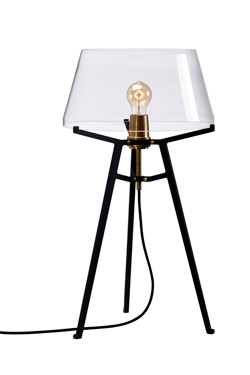 Ella Table Lamp With Transpa Glass, Tall Table Lamps With Black Shades