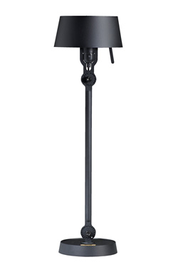 Large vertical Bolt table lamp, in black steel, on a heavy steel base. Tonone. 