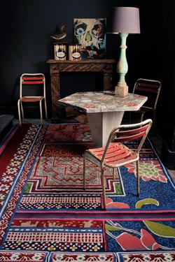 Tapis de salon Baya multicolore rouge 170x240cm. Toulemonde Bochart. 