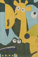 Tapis enfant Zooland bleu 110x110cm. Toulemonde Bochart. Tapis enfant Zooland bleu 110x110cm. Toulemonde Bochart.