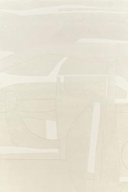 Tapis monochrome blanc aux effets de Collage 170X240 cm. Toulemonde Bochart. 