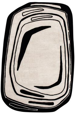 Tapis noir et blanc Fragment 200X300 cm. Toulemonde Bochart. 
