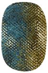 Tapis ovale bleu et vert Apidea 170X240 cm. Toulemonde Bochart. 