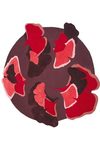 Tapis rond rouge Opéra Ginkgo 285X257cm. Toulemonde Bochart. 
