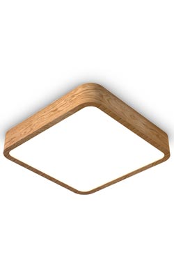 60cm square oak ceiling light. Trilum. 