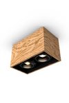 Mini spot 2 lights in oak 22x12cm. Trilum. 