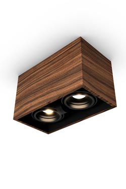 Mini spot 2 lights in rosewood 22x12cm. Trilum. 