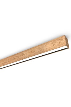 WoodLED Linus rectangular oak ceiling lamp 160cm. Trilum. 