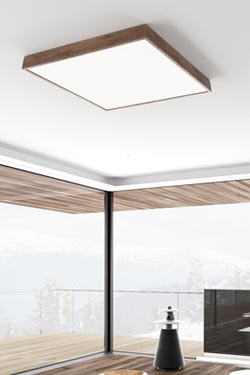 WoodLEd Slope square ceiling lamp in oak 60cm. Trilum. 