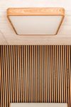 60cm square oak ceiling light. Trilum. 