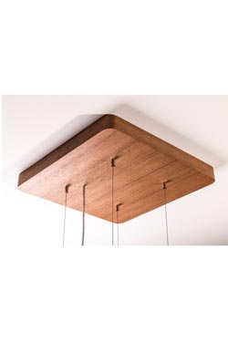 WoodLED suspension carrée en chêne 60cm. Trilum. 