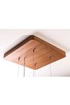 WoodLED 120cm square oak pendant. Trilum. 