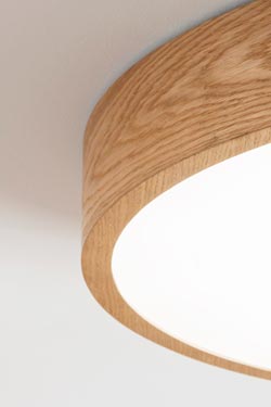 WoodLED Round round ceiling lamp in oak 60cm. Trilum. 