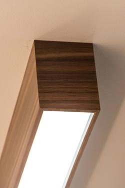 WoodLED Linus rectangular oak ceiling lamp 160cm. Trilum. 