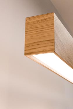 WoodLED Linus rectangular oak pendant110cm. Trilum. 