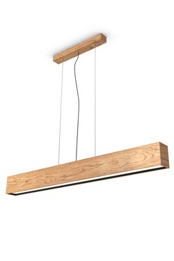 WoodLED Linus rectangular oak pendant110cm. Trilum. 