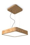 WoodLED square oak pendant 60cm. Trilum. 