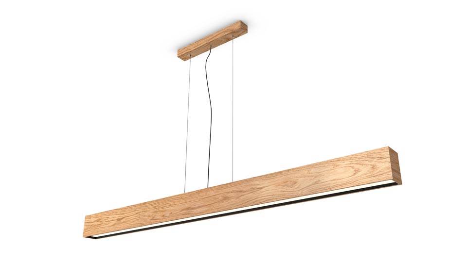 WoodLED Linus suspension en chêne 160cm. Trilum. 