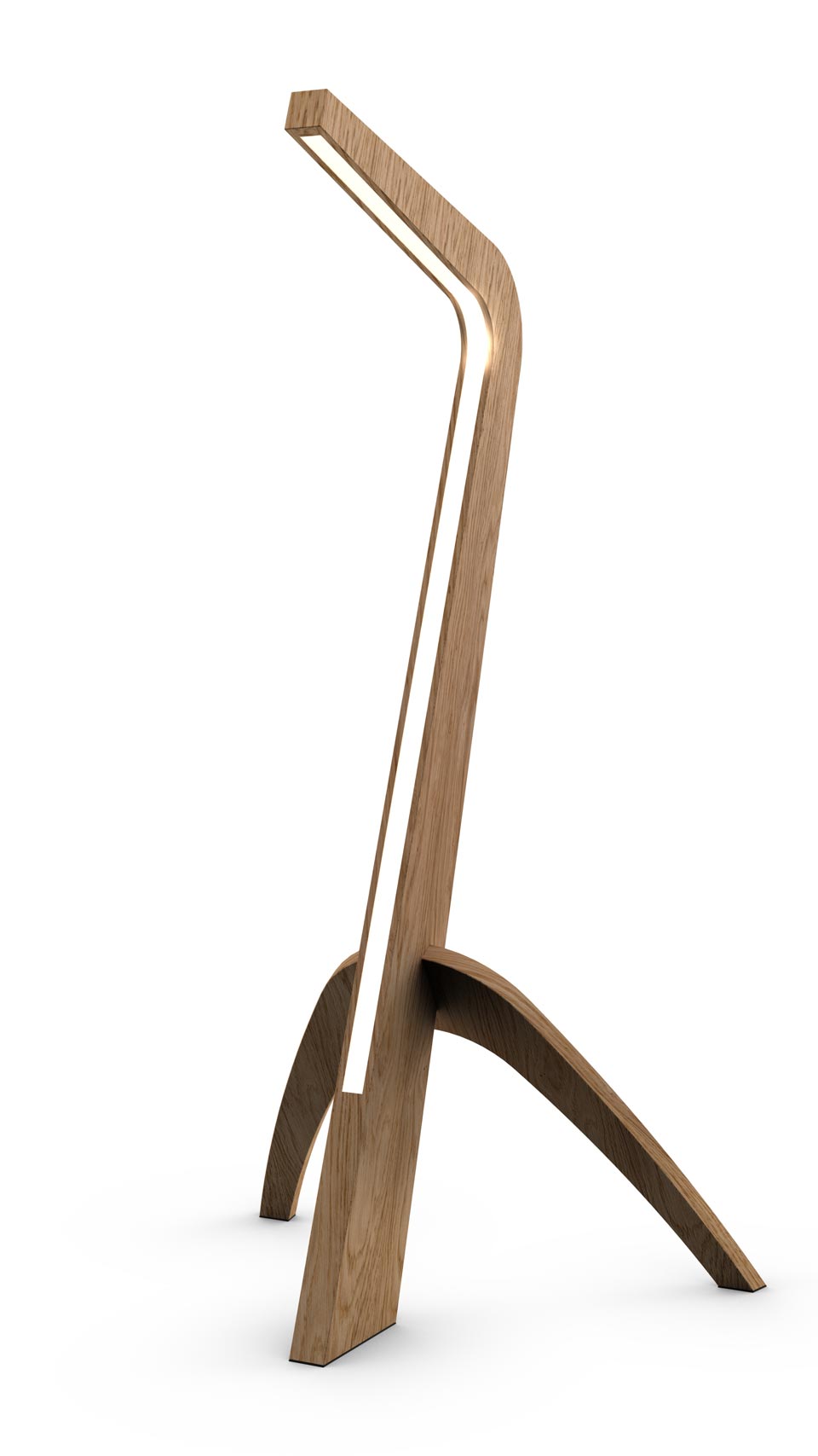 WoodLED Sledge lampadaire en bois de bois de rose. Trilum. 