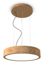 WoodLED suspension ronde en chêne 60cm. Trilum. 