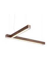 LED40 suspension en bois de noyer en forme de L. TUNTO. LED40 suspension en bois de noyer en forme de L. TUNTO.